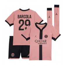 Paris Saint-Germain Bradley Barcola #29 Tredjedraktsett Barn 2024-25 Kortermet (+ korte bukser)